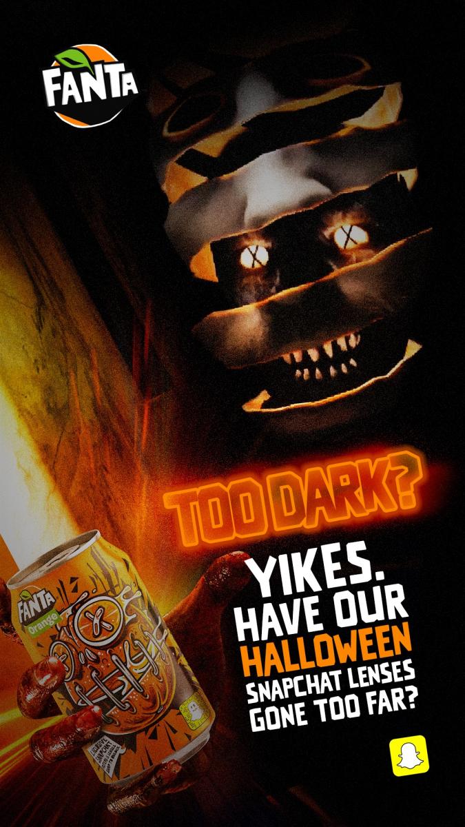 Fanta goes "Too Dark" with Halloween Snapchatled campaign