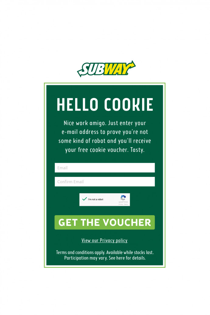 Subway: Cookies, 1