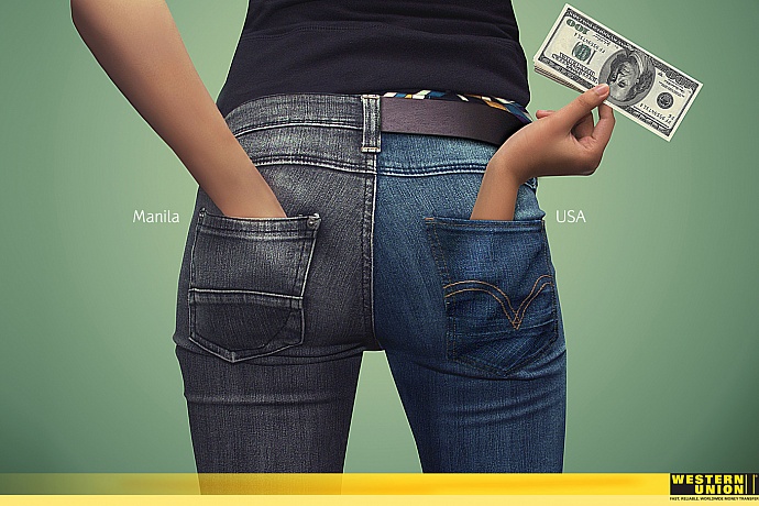 Western Union Send Money Abroad Service: Hands, Female