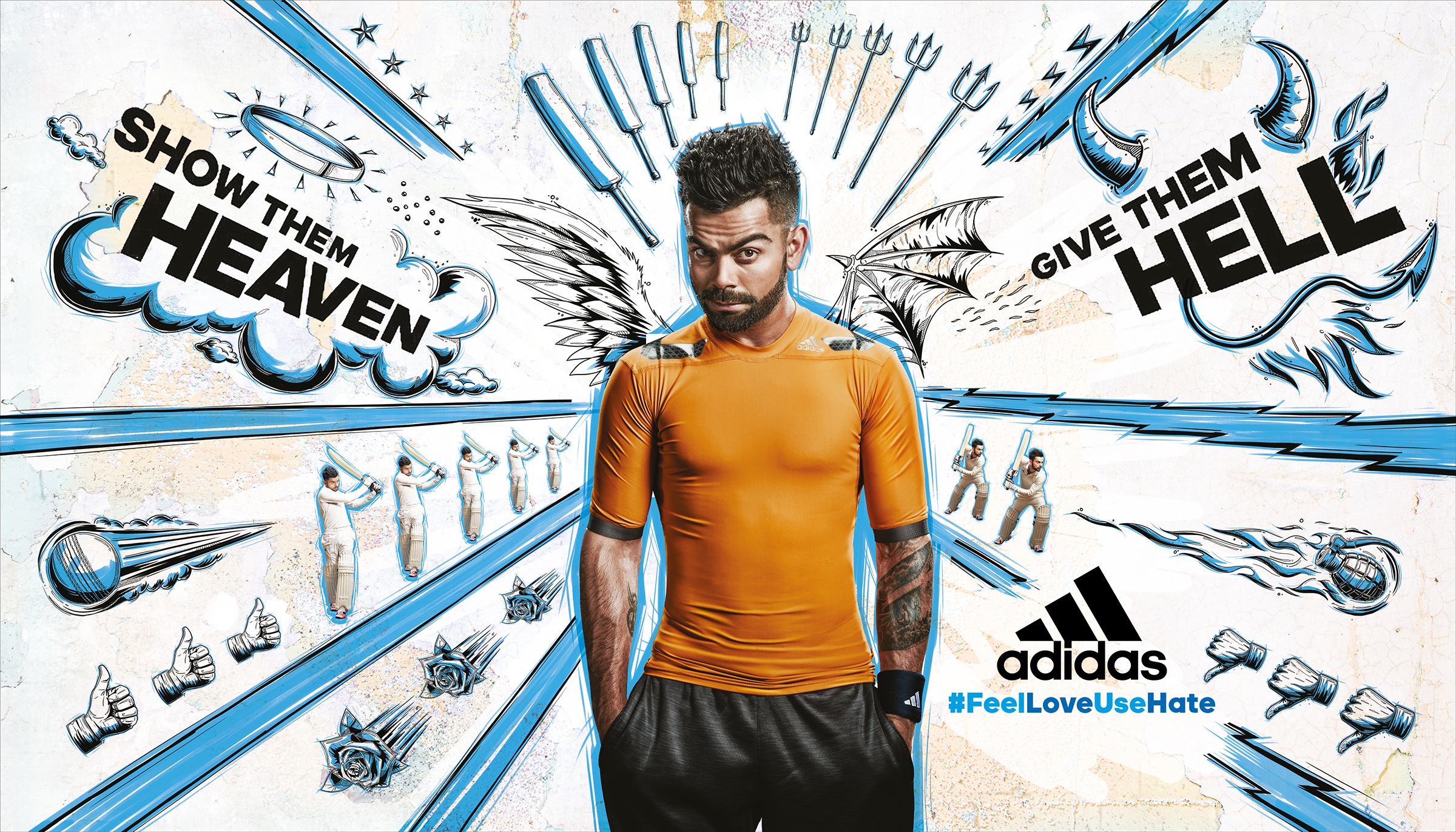 adidas ad campaign with blue goo