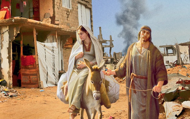 Medical charity Christmas cards juxtapose nativity scenes with  Middle East’s war-torn reality 