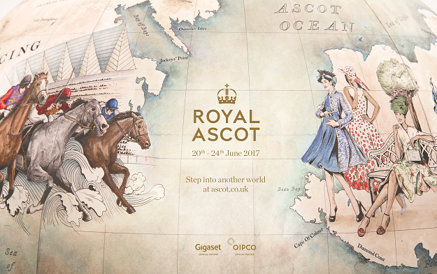Ascot Racecourse unveils illustrated globe telling the story of Royal Ascot for its 2017 campaign by Antidote