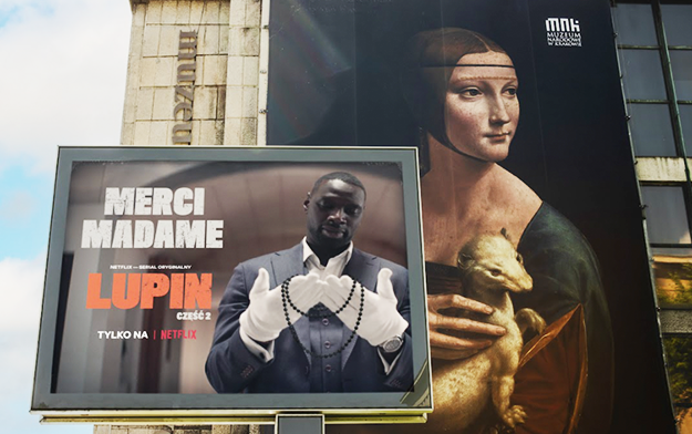 Gong Creates Art Intervention Of Iconic Da Vinci Painting To Promote Netflix Hit Series "Lupin" In Poland