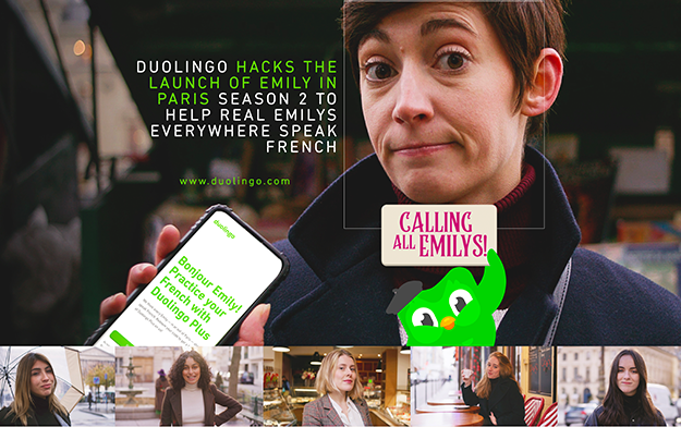 Duolingo Invites Every Emily In The World To Improve Their French For The Launch Of "Emily in Paris" Season Two 