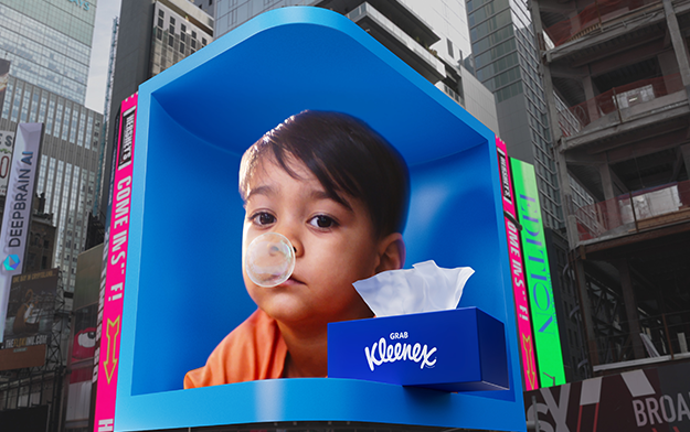 Kleenex® And FCB Launch 3D Billboard In New York's Times Square
