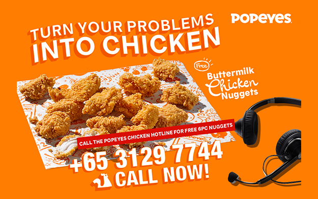 Popeyes Singapore Launches Chicken Hotline that Turns Your Problems into Chicken