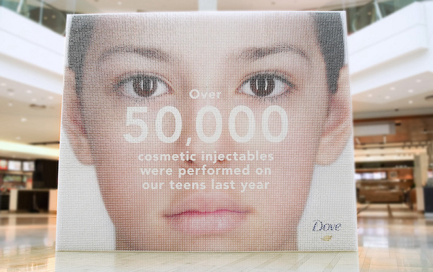 Dove Exposes Harmful Beauty Standards With an Injectable Billboard at Square One