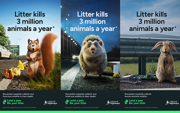 National Highways Asks Drivers to "Lend a Paw" in new Anti-Litter Campaign from FCB London