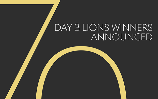Further Winners Announced on Day Three of the Cannes Lions International Festival of Creativity