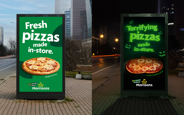Morrisons Halloween Pizzas Get a Ghostly Glow up in "After Dark Ads" by Leo UK