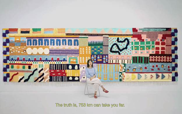 Audi Transforms the 753 km Range of the A6 Sportback E-Tron into a Textile Artwork with Artist Luna Munoz