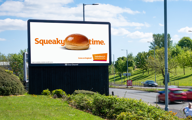 Sainsbury's Declares it's "Squeaky Bun Time" with Tactical World Cup OOH