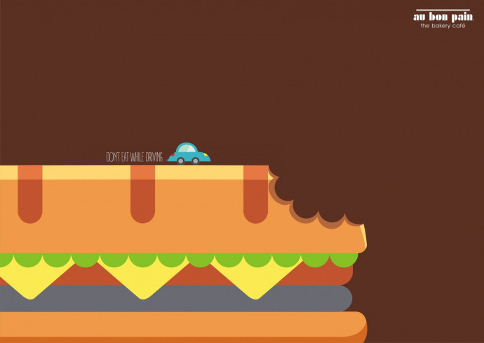 Au Bon Pain: Don't Eat While Driving