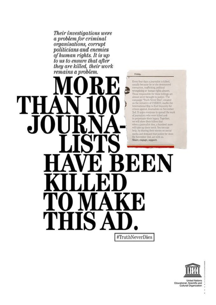 UNESCO: #TruthNeverDies, 2