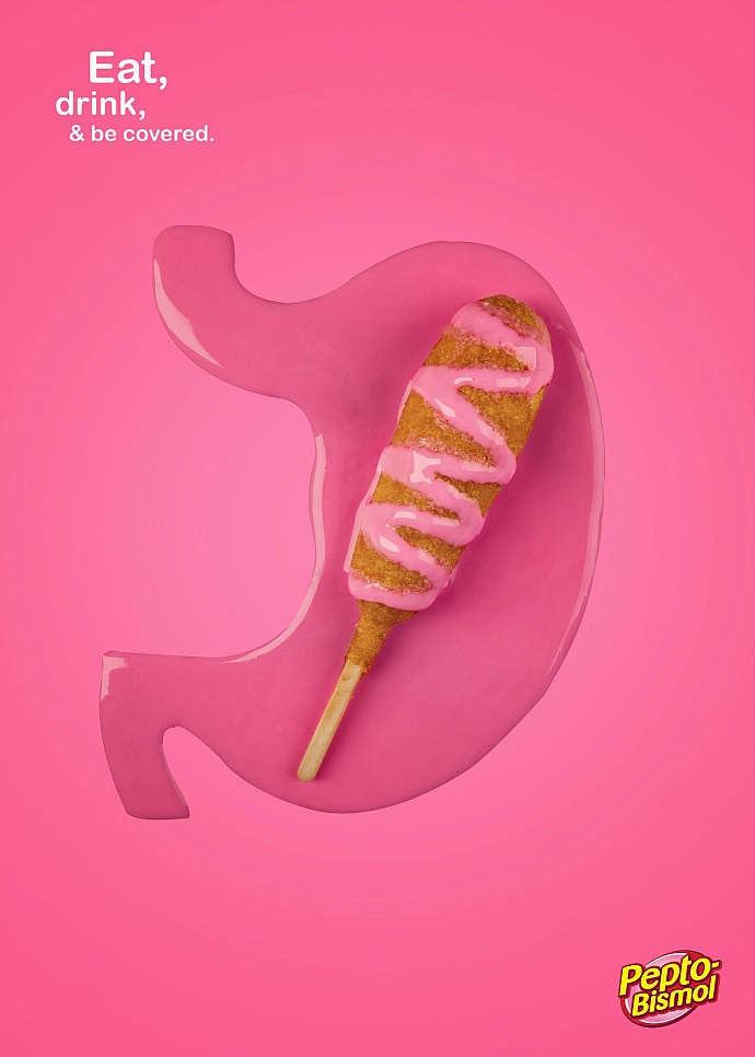 Pepto-Bismol: Corn dog