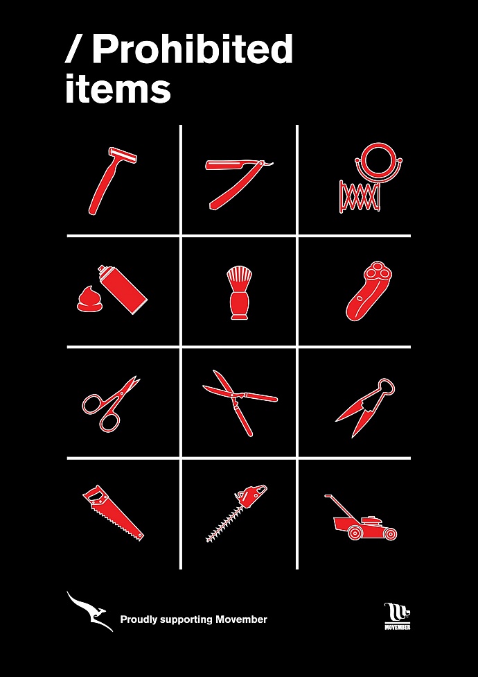 Qantas: Movember Prohibited Items